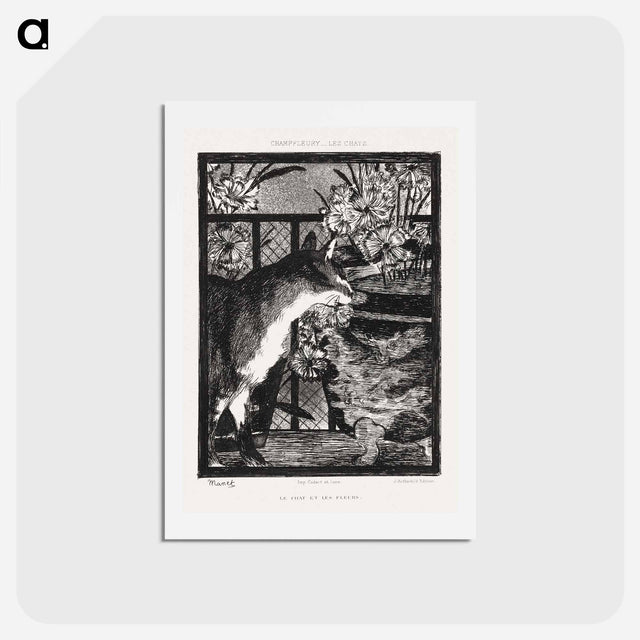 アートポストカード-Les Chats - エドゥアール マネ Postcard.