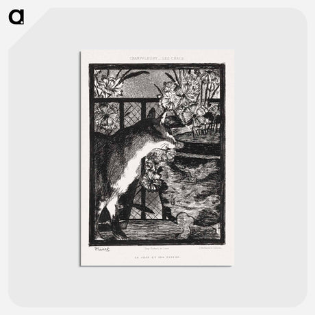 アートポストカード-Les Chats - エドゥアール マネ Postcard.