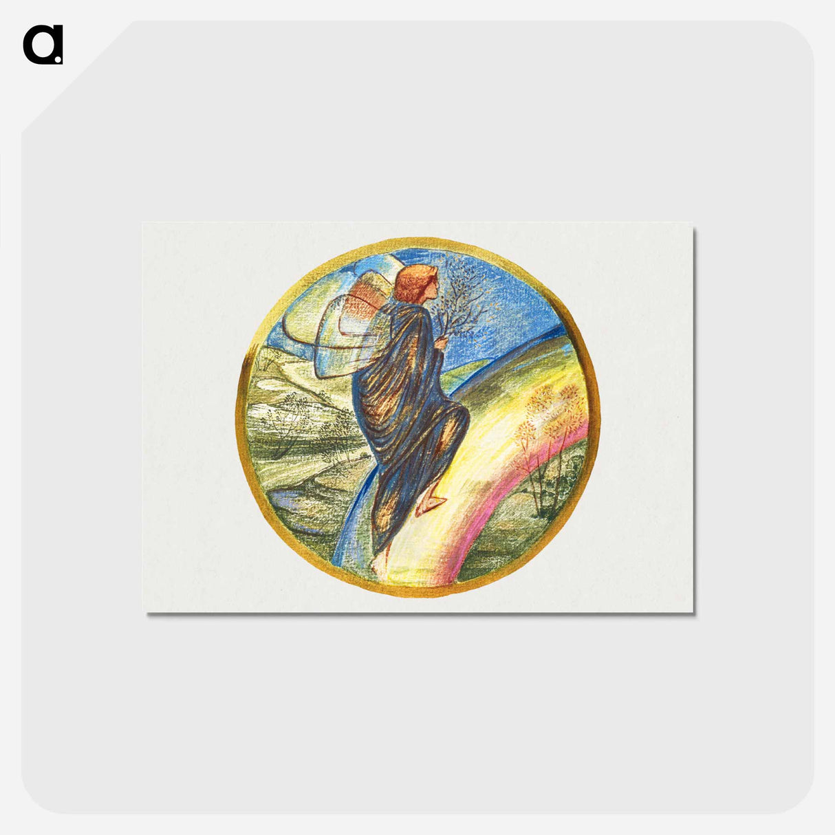 アートポストカード-Ladder of Heaven from The Flower Book - エドワード バーン ジョーンズ Postcard.