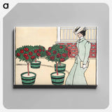 アートパネル-Woman in rose garden - エドワード ペンフィールド Canvas.