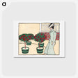 アートポストカード-Woman in rose garden - エドワード ペンフィールド Postcard.