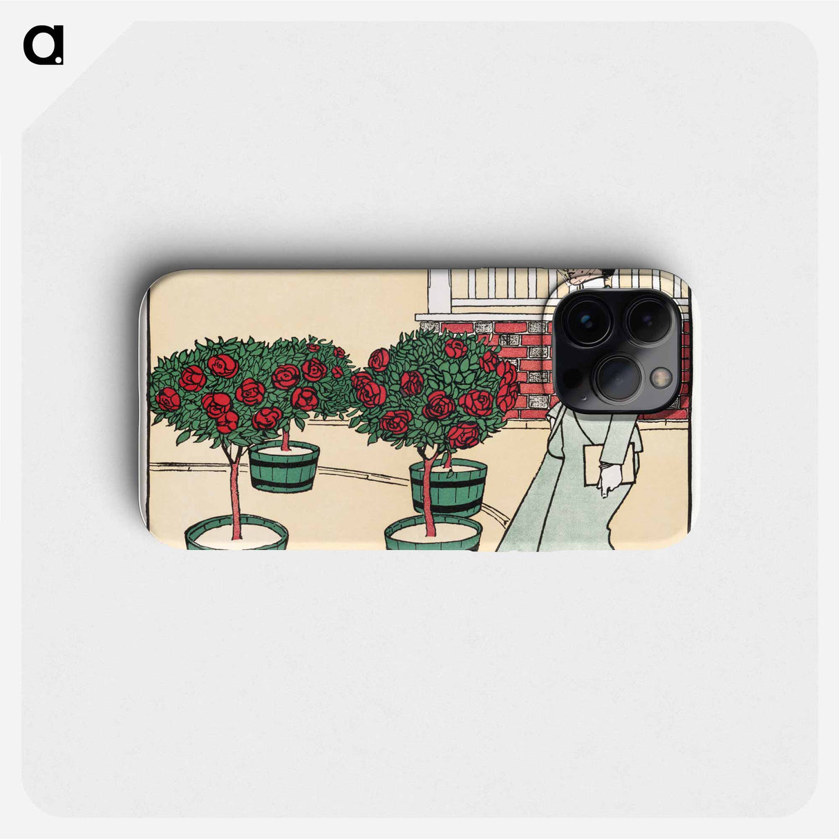 Woman in rose garden - Edward Penfield Phone Case.