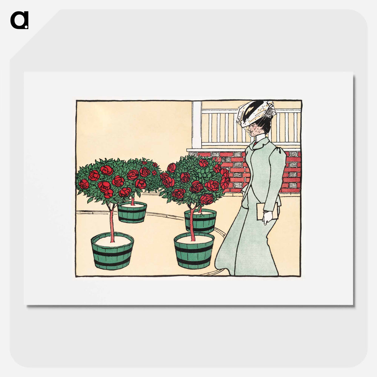 Woman in a rose garden - Edward Penfield Poster.