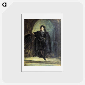 アートポストカード-Self-portrait as Hamlet - ウジェーヌ ドラクロワ Postcard.