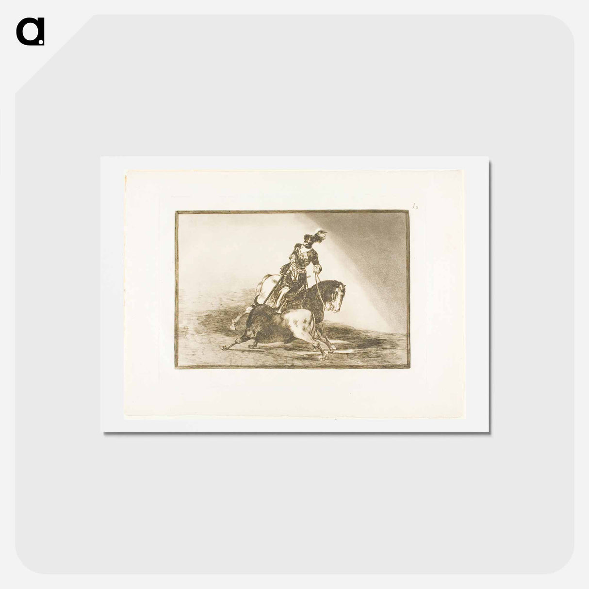 アートポストカード-Charles V spearing a bull in the ring at Valladolid - フランシスコ デ ゴヤ Postcard.