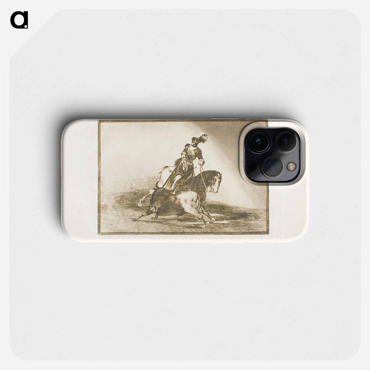 Charles V spearing a bull in the ring at Valladolid - Francisco de Goya Phone Case.