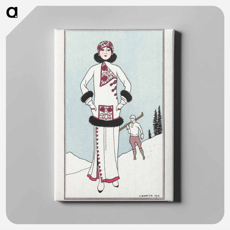 アートパネル-Costumes Parisiens, No. 51: Pour St. Moritz - ジョージ バービエ Canvas.