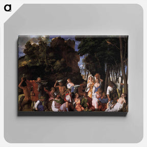 アートパネル-The Feast of the Gods - ジョヴァンニ ベッリーニ Canvas.