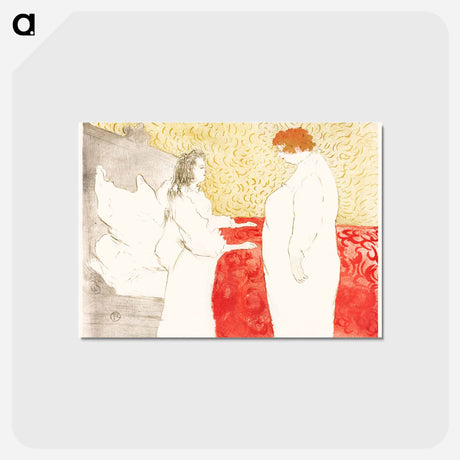 アートポストカード-Woman in Bed, Profile - アンリ ド トゥールーズ ロートレック Postcard.
