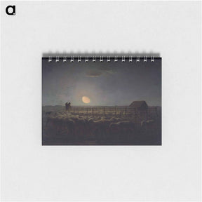 アートメモ帳-The Sheepfold, Moonlight - ジャン フランソワ ミレー Memo.