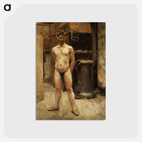 アートポストカード-A Male Model Standing before a Stove - ジョン シンガー サージェント Postcard.