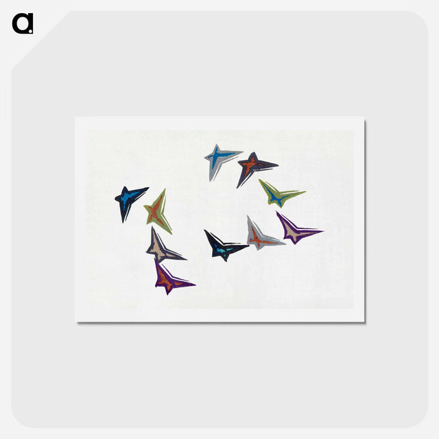 アートポストカード-Abstract butterfly - 神坂 雪佳 Postcard.