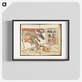 アートポスター-Yoshiwara Picture Book of New Year’s Festivities, vol. 1 - 喜多川 歌麿 Poster.