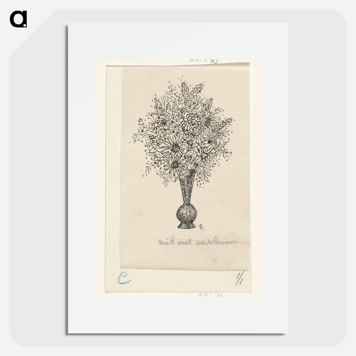 Vaas met bloemen - レオ ヘステル Poster.