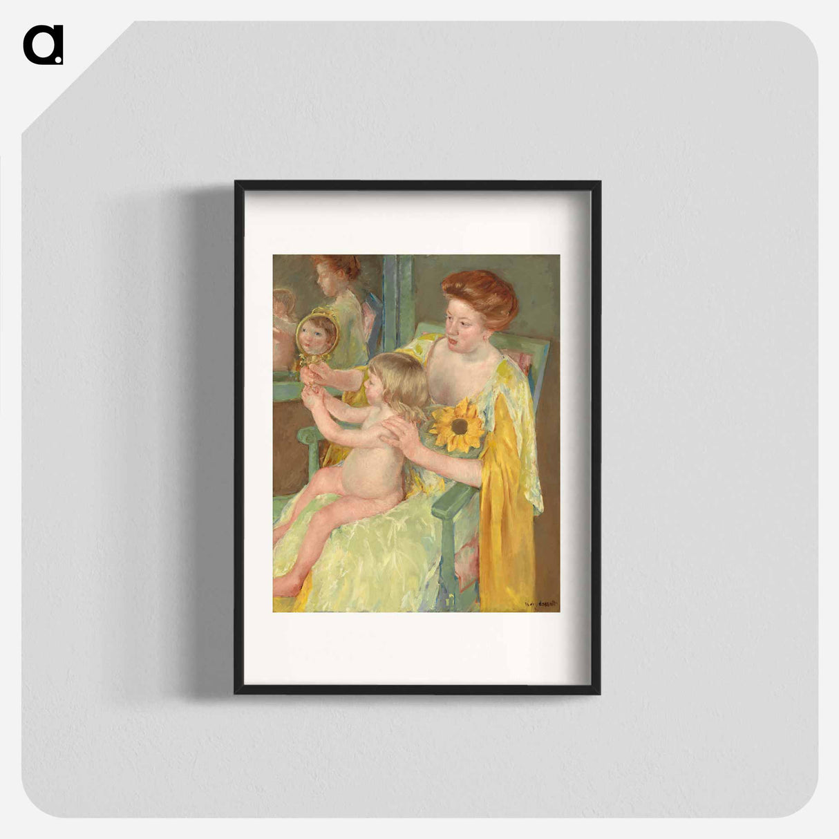 Woman with a Sunflower - メアリー カサット Poster.
