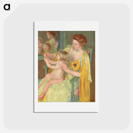 アートポストカード-Woman with a Sunflower - メアリー カサット Postcard.