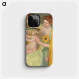 Woman with a Sunflower - Mary Cassatt Phone Case.