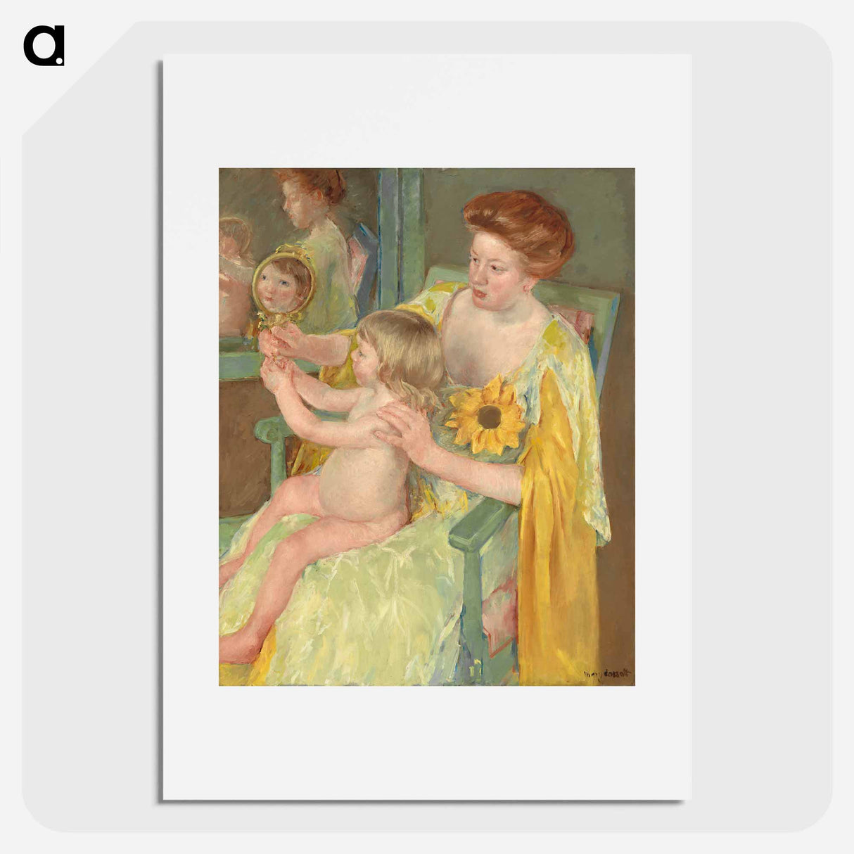 Woman with a Sunflower - メアリー カサット Poster.