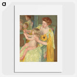 Woman with a Sunflower - メアリー カサット Poster.
