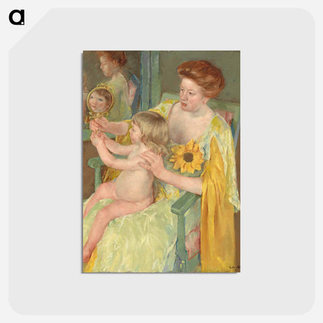 アートポストカード-Woman with a Sunflower - メアリー カサット Postcard.