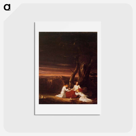 アートポストカード-Angels Ministering to Christ in the Wilderness - トーマス コール Postcard.