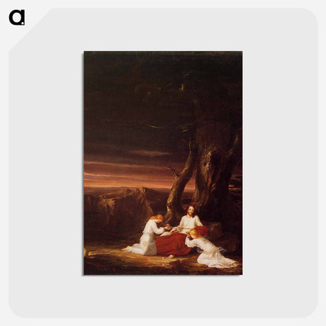 アートポストカード-Angels Ministering to Christ in the Wilderness - トーマス コール Postcard.