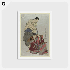 アートポストカード-Kabuki Actors Ichikawa Yaozō III as Fuwa No Banzaemon and Sakata Hangorō III as Kosodate No Kannonbō - 東洲斎 写楽 Postcard.