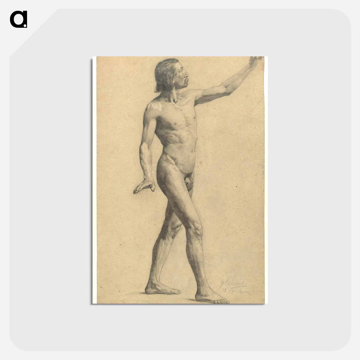 アートポストカード-Male Academy Nude in Motion
 - ウィーン博物館 Postcard.
