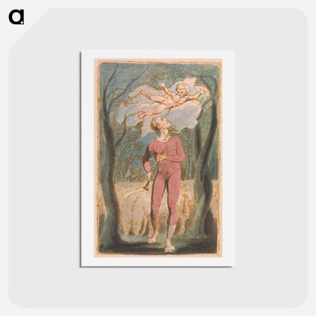 アートポストカード-Songs of Innocence, Plate 1, Frontispiece - ウィリアム ブレイク Postcard.