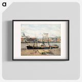 Port of Rouen, Unloading Wood - Camille Pissarro Poster.