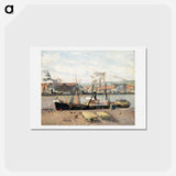アートポストカード-Port of Rouen, Unloading Wood - カミーユ ピサロ Postcard.