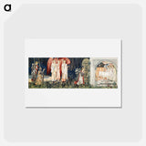 アートポストカード-Quest for the Holy Grail Tapestries: The Attainment; The Vision of the Holy Grail to Sir Galahad, Sir Bors and Sir Percival - エドワード バーン ジョーンズ Postcard.