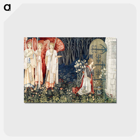 アートポストカード-Quest for the Holy Grail Tapestries: The Attainment; The Vision of the Holy Grail to Sir Galahad, Sir Bors and Sir Percival - エドワード バーン ジョーンズ Postcard.