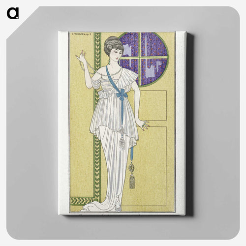 パリの装い：チュールとサテンの夜会用ドレス - ジョルジュ バルビエ Canvas.