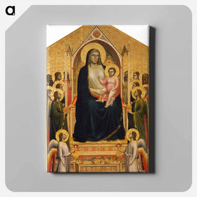 アートパネル-Madonna in Maest (Ognissanti Madonna) - ジョット ディ ボンドーネ Canvas.