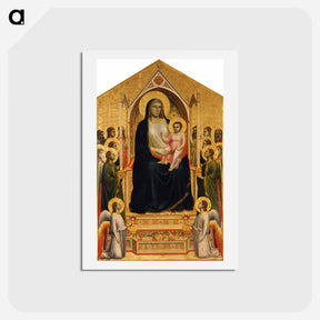 アートポストカード-Madonna in Maest (Ognissanti Madonna) - ジョット ディ ボンドーネ Postcard.