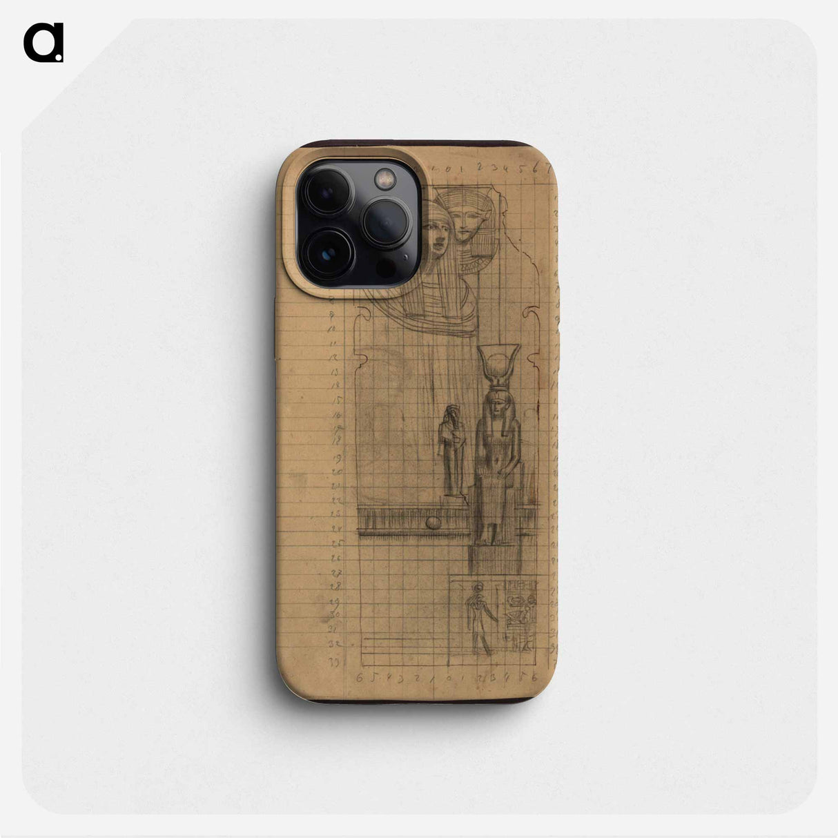 Draft for the intercolumn painting "Egyptian Art II" - グスタフ クリムト Phone Case.