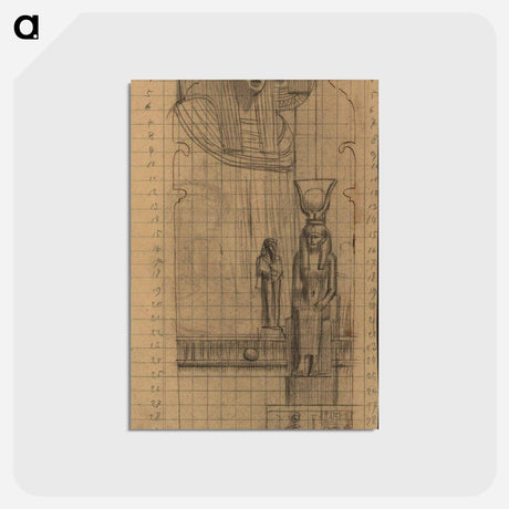 アートポストカード-Draft for the intercolumn painting "Egyptian Art II" - グスタフ クリムト Postcard.