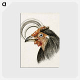 アートポストカード-Head of a rooster - ジャン ベルナール Postcard.