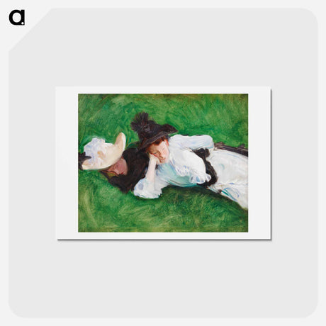 アートポストカード-Two Girls on a Lawn - ジョン シンガー サージェント Postcard.