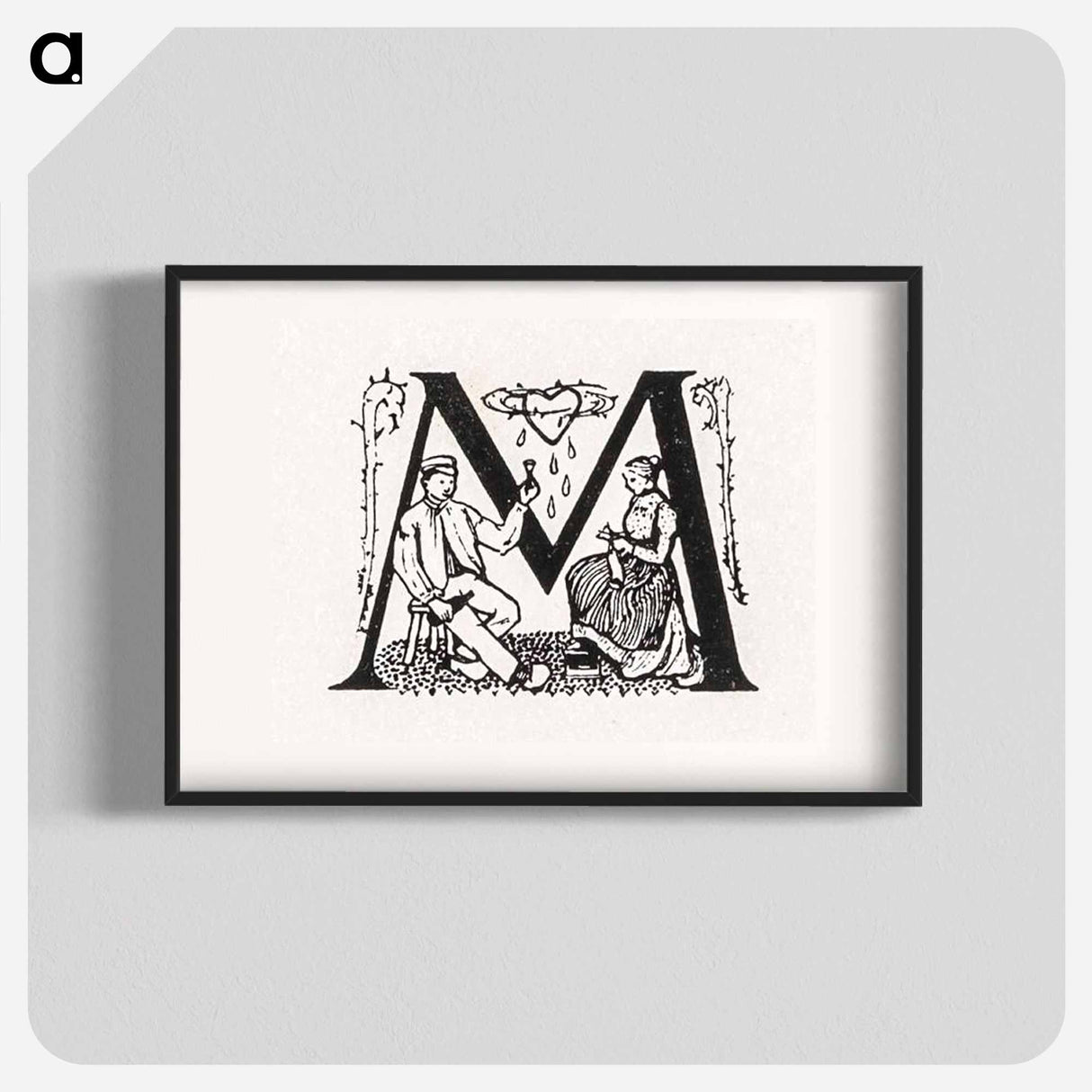 Woodcut monograms - ジュリー デ グラーグ Poster.