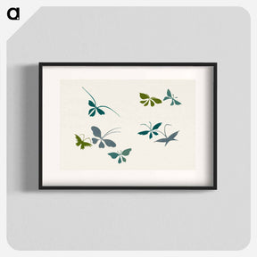 アートポスター-Abstract butterfly - 神坂 雪佳 Poster.