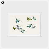 アートポストカード-Abstract butterfly - 神坂 雪佳 Postcard.