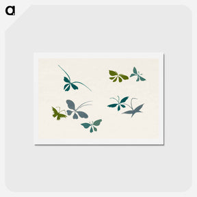 アートポストカード-Abstract butterfly - 神坂 雪佳 Postcard.