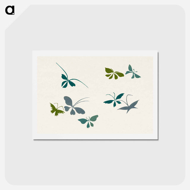 アートポストカード-Abstract butterfly - 神坂 雪佳 Postcard.