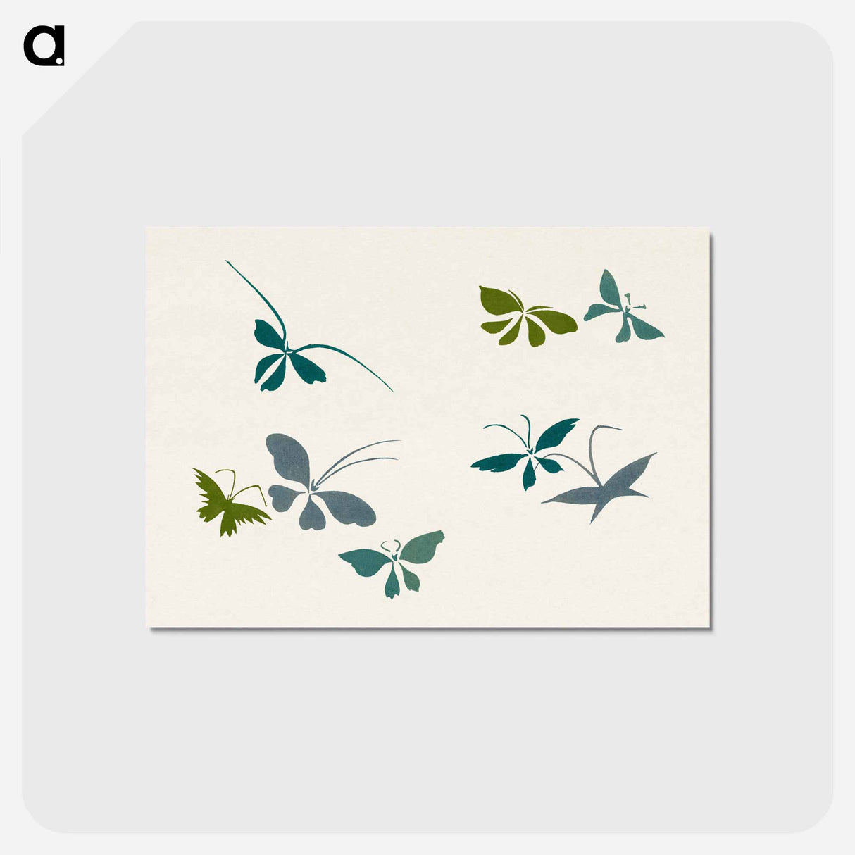 アートポストカード-Abstract butterfly - 神坂 雪佳 Postcard.