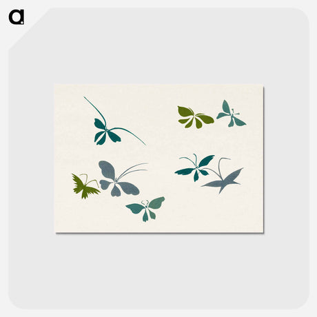 アートポストカード-Abstract butterfly - 神坂 雪佳 Postcard.