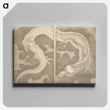 アートパネル-Hokusai's picture book on heroes of china and japan - 葛飾 北斎 Canvas.
