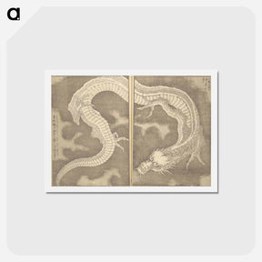 アートポストカード-Hokusai's picture book on heroes of china and japan - 葛飾 北斎 Postcard.