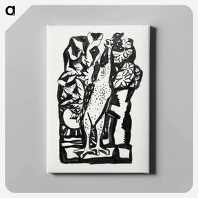 アートパネル-Crowing rooster - レオ ヘステル Canvas.